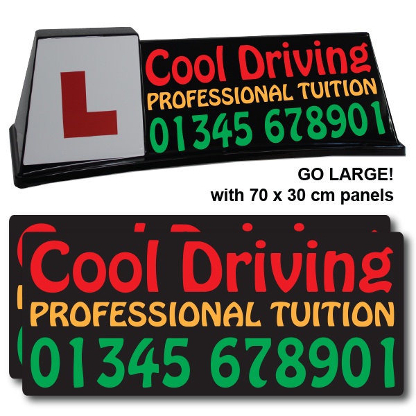 Black Mini-Professional Roof Sign - Graphic Advantage Tri-Pak XTRA